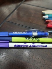 Drug Rep Pens/sticky Notes/ ruler that has calculator