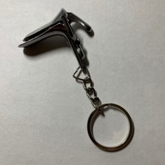GYN Speculum keychain, stainless steel, New w/o tags
