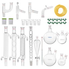 Chemistry Glassware Set – 32PCS Laboratory Glassware Kit with 24/40 Joint 100…