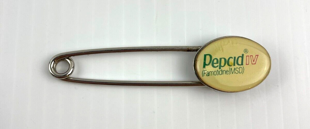 Pepcid IV Pin Pharmaceuticals Vintage Pin 1980s Medicine Pharmacy Memorabilia