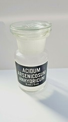 ACIDUM ARSENICOSUM ANHYDRICUM, Vintage Glass Apothecary Pharmacy Clear Jar, 50ml
