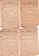 (26) Physician’s Prescriptions Early 1900’s Hand Written White Front Drug Store