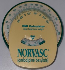 NORVASC FRIDGE MAGNET BMI CALCULATOR ADVERTISING HEALTH METER ADSTRACTS RALEIGH