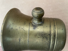 Vintage SOLID BRASS Mortar & Pestle Apothecary Pharmacy CORICIDIN