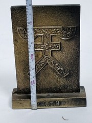Vintage Pharmacy Brass Paperweight Tinactin Promotion Advertising Symbol