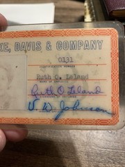 Rare Parke Davis And Company Employee ID Badge Medical Pharmaceutical 1960s