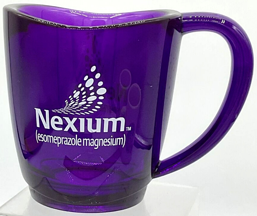 Pharmaceutical Promo Nexium Plastic Purple Mug Drug Rep Premium Giveaway