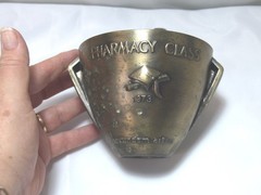Rx Pharmacy Class 1973 Secundum Artem Brass Mortar and Pestle Schering