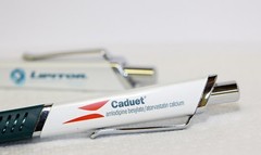 Drug Rep Pens 3 Heavy Metal Lipitor / Caduet New in Sleeve Blue Ink