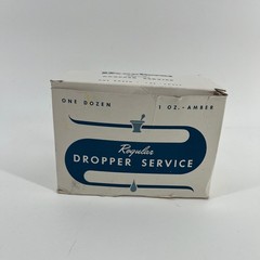Brockway Dropper Service Amber Glass Bottles 1oz 12 Pack Vintage