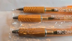 Concerta Pen x3 Pharmaceutical Drug Rep Promo Orange Plastic Medical NEW