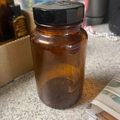 Vintage Ferric Sulfate Bottle Merck Amber Glass Rahway NJ Dark Academia Decor