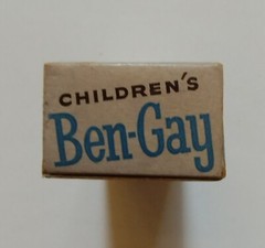 Children’s Ben-Gay, Methyl Salicylate! ©1953, 1958, chest colds & muscular pain
