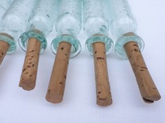 2 X Old Small Medicine Glass Pharmacy Bottle Green Long Approx. 10.0 Cm