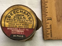 BEECHAMS Laxative PILLS VINTAGE TUBE, BLOOMFIELD, NEW JERSEY