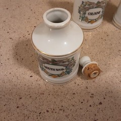 Set of 3 Vintage Ceramic Apothecary Pharmacy Jars with Lids