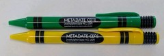 RARE Metadate CD CII Pharmaceutical Drug Rep Pen ADHD Green Yellow Crayon Click