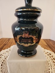 Apothecary 8.5″T Jar Peony (Paeonia Albiflora) Eli Lilly Navy Blue #19-662 READ