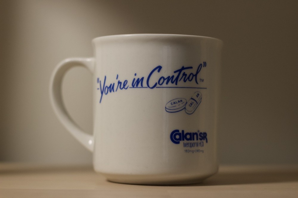 Vintage Drug Rep „You’re in Control“ CALAN Sr Pharmaceutical Promotional Mug