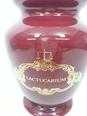 Vintage Eli Lilly Apothecary Jar Lactucarium Red Ceramic Gold Decal replacement
