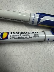 TOPROL-XR PENS: Blue & White, Plastic, Pharmaceutical Promo NEW Lot of 4