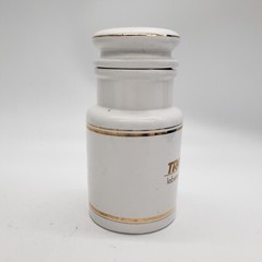 1960s Ceramic Apothecary Pharmaceutical Jar Trandate Labetalol HCI/Glaxo 6.25″ H