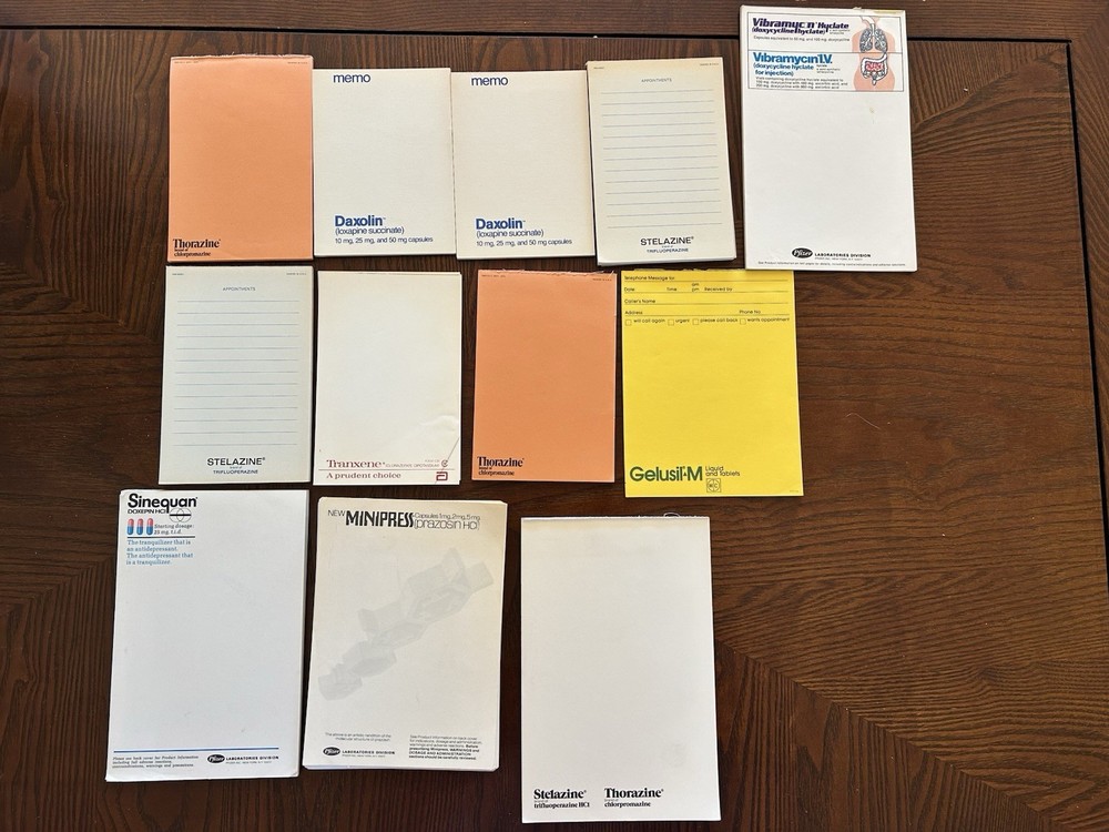 Pharmaceutical Drug Rep Collectable Vintage Note Pad Lot 1970s