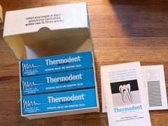 Vintage set of 6 dentist office samples in original boxes Thermodent by Pfizer