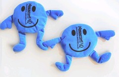 Rare 3 BLUE BEAN BAGS Pharmaceutical Advertising for „NASACORT NASAL SPRAY“