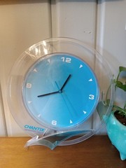 Chantix Pharmaceutical Vntg Wall Clock Clear Acrylic 11 3/4″ Works Rare