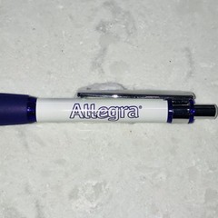 Pharmaceutical Advertising ALLEGRA Drug Rep Paper Mate Click Pen w/ Grip Writes