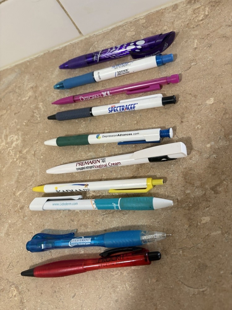 Lot of 10 Pharmaceutical Pens/ Pencil As is