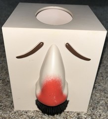 Vtg Entex LA Puffs Plus Tissue Box Cover Holder Cube Funny Nose Mustache H3