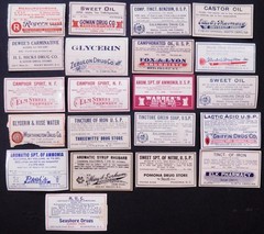 21 Original Vintage North Carolina Pharmaceutical Labels Unused slf1