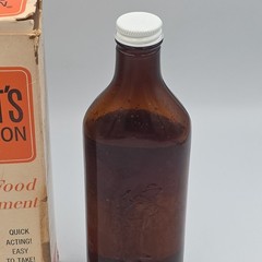 Vintage 1950’s SCOTT’S EMULSION BOTTLE w/ Contents Harold Ritchie, CLIFTON NJ