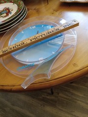Chantix Pharmaceutical Vntg Wall Clock Clear Acrylic 11 3/4″ Works Rare