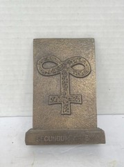 VINTAGE 1979 TINACTIN SECUNDUM ARTEM BRASS PAPERWEIGHT PROMOTION