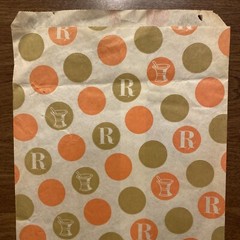 Vtg 1969-1970s Marble Pharmacy Paper Bag New Hartford Connecticut CT Advertising