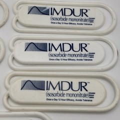 IMDUR Drug Rep Paperclip Promo White Plastic Lot of 9x – 3” Long