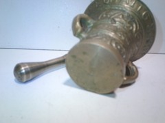 Clean Vintage 3″ Heavy Steel Mortar & Pestle FREE SHIPPING