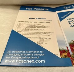NASONEX 2005 Pharma “ BEE PREPARED: Info & Fun Stuff “ Packet-child allergies