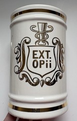VTG Pharmacy Apothecary EXT OPii (opium extract)Canister Jar Cream & Gold Owens