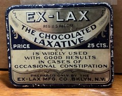 Antique Ex-Lax Tin 1930 Original Chocolate Laxative Pharmacy Medicine RX Medical