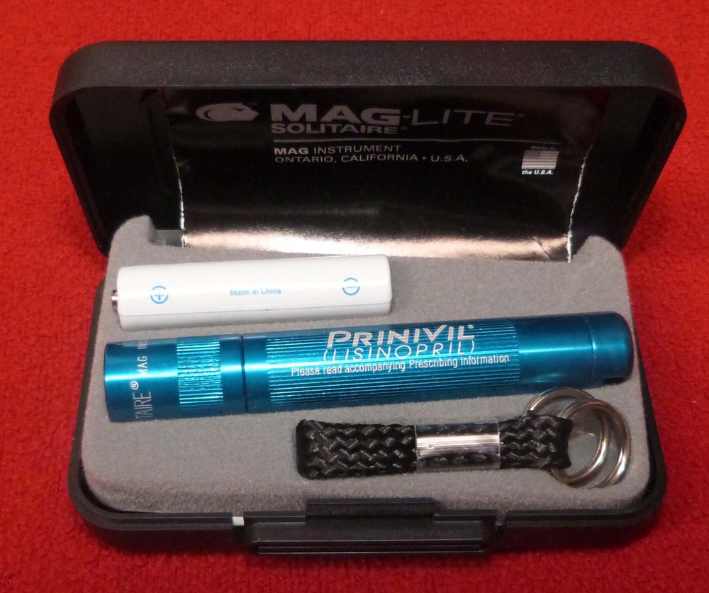 New VERY RARE – DRUG REP Prinivil Lisinopril Mag-Lite Solitaire Flashlight Merck