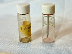 Art Deco BARD PARKER Blood Test Kit Dropper Cover Glass Empty Bottles & Cotton