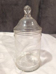 Vintage Apothecary Pharmacy Clear Glass Jar with Knob Lid