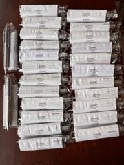 RARE LOT 25 VINTAGE „GEODON“ PFIZER SILVER METAL DRUG PROMOTIONAL PENS W/INSERT