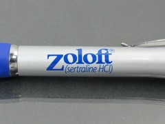Zoloft METAL Twist PEN Triangular Gripper Drug Rep Pharmaceutical Medical Promo