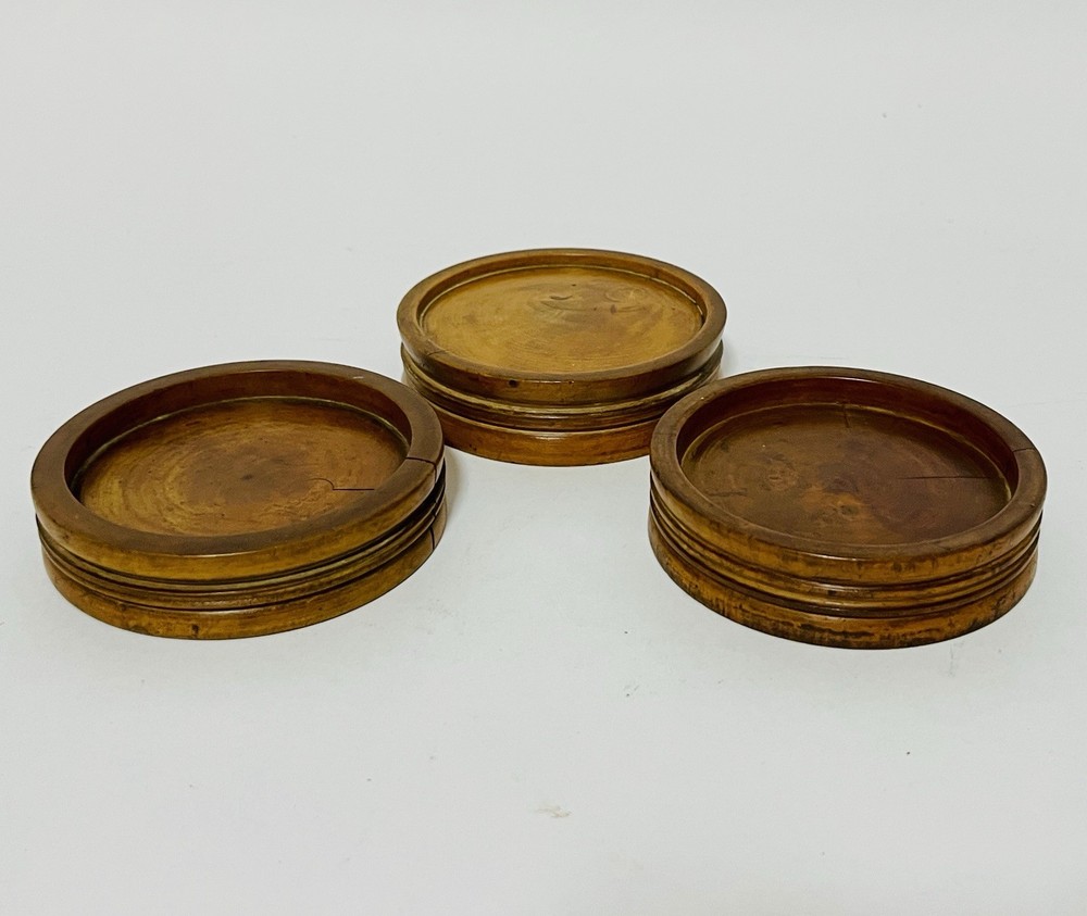 Original Antique Apothecary Chemist Turned Boxwood Treen Pill Rounders Finishers