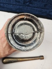 Vintage Brass Coricidin Mortar & Pestle Heavy RARE UNIQUE